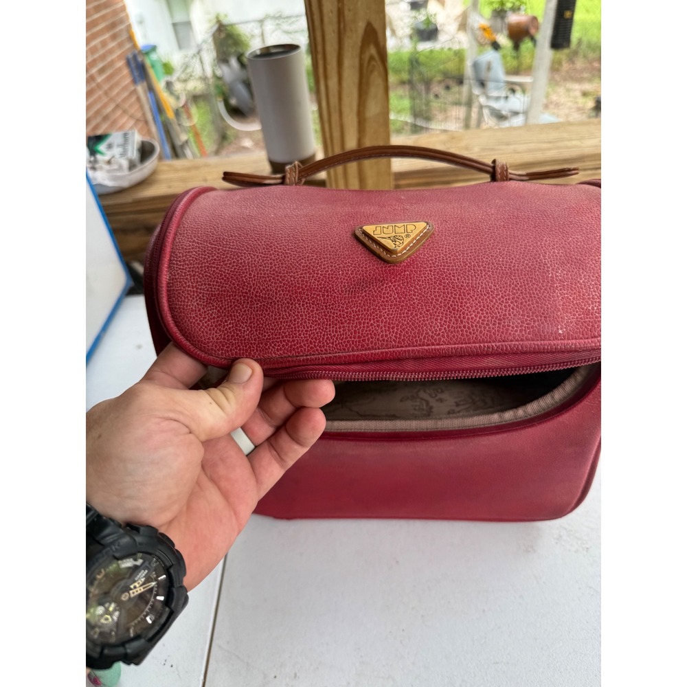 Vintage Jump Paris for Boyt red leather tote bag with leather handle